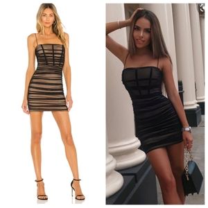 NEW NOOKIE x REVOLVE Mecca Black Ruched Mini Dress Size Small